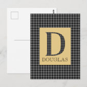 Douglas Tartan Monogram D Briefkaart (Voorkant / Achterkant)