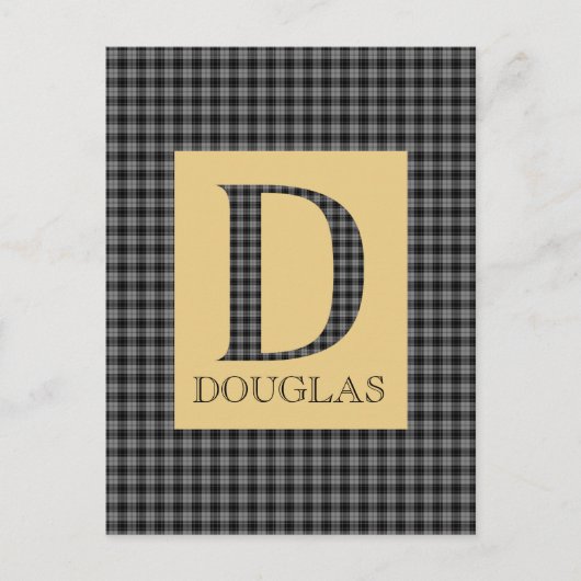 Douglas Tartan Monogram D Briefkaart (Voorkant)