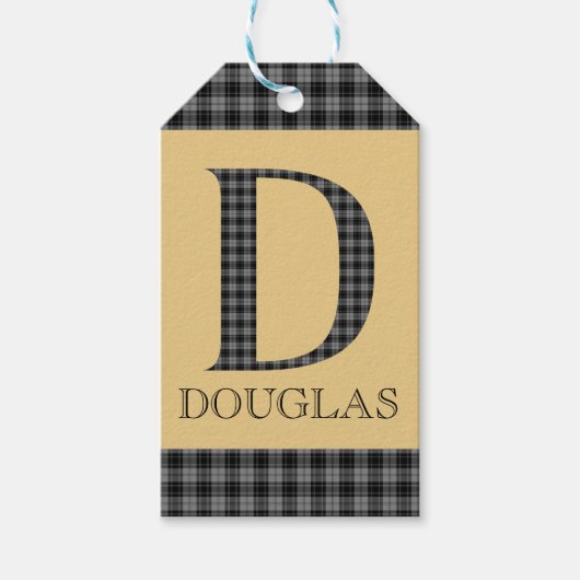 Douglas Tartan Monogram D Cadeaulabel (Voorkant)
