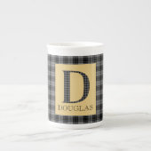 Douglas Tartan Monogram D Porselein Kop (Voorkant)