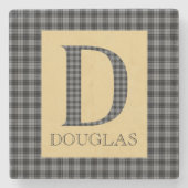 Douglas Tartan Monogram D Stenen Onderzetter (Voorkant)