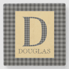 Douglas Tartan Monogram D Stenen Onderzetter