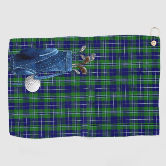 Douglas Tartan Plaid Golfhanddoek (Horizontaal)