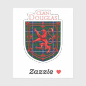 Douglas Tartan Scottish Plaid Lion Rampant Sticker (Vel)