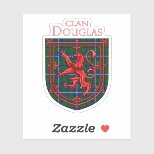Douglas Tartan Scottish Plaid Lion Rampant Sticker (Vel)
