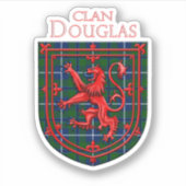 Douglas Tartan Scottish Plaid Lion Rampant Sticker (Voorkant)