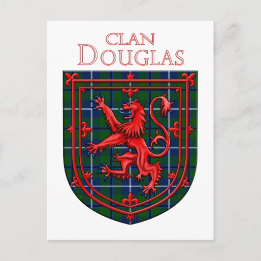 Douglas Tartan Scottish Play Lion Rampant Briefkaart (Voorkant)