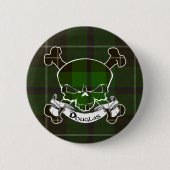 Douglas Tartan Skull Button (Voorkant)