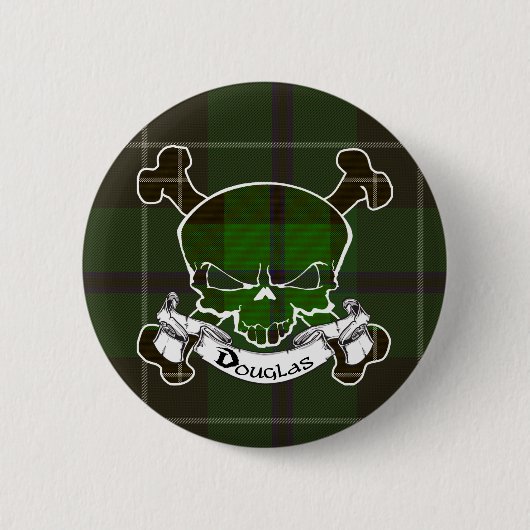 Douglas Tartan Skull Button (Voorkant)