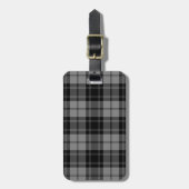 Douglas tartan zwart grijs geruit bagagelabel (Voorkant verticaal)