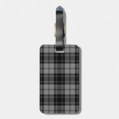 Douglas tartan zwart grijs geruit bagagelabel (Achterkant verticaal)