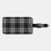 Douglas tartan zwart grijs geruit bagagelabel (Achterkant horizontaal)