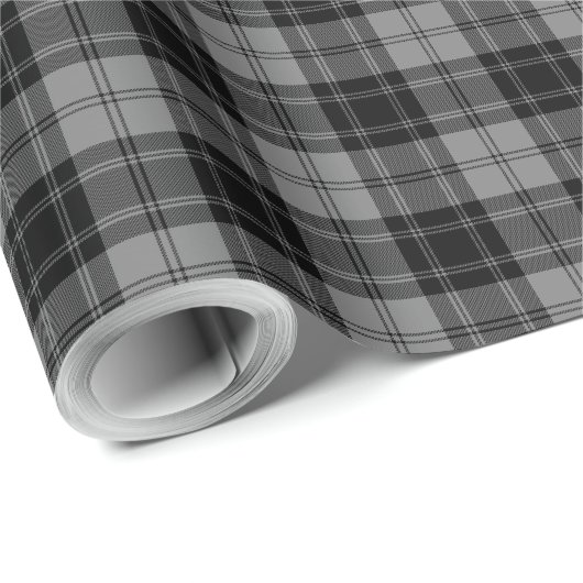 Douglas tartan zwarte grijze vlecht cadeaupapier (Rol Hoek)