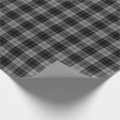 Douglas tartan zwarte grijze vlecht cadeaupapier (Hoek)
