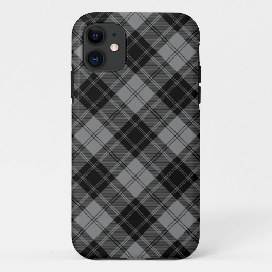 Douglas tartan zwarte grijze vlecht Case-Mate iPhone case (Achterkant)