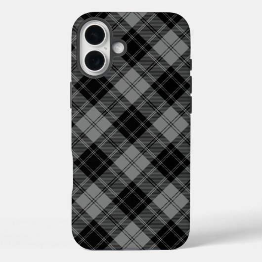 Douglas tartan zwarte grijze vlecht Case-Mate iPhone case (Achterkant)