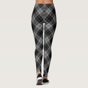 Douglas tartan zwarte grijze vlecht leggings