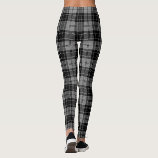Douglas tartan zwarte grijze vlecht leggings (Achterkant)