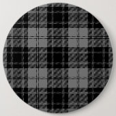 Douglas tartan zwarte grijze vlecht ronde button 6,0 cm (Voorkant)