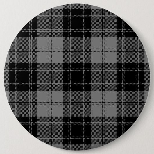 Douglas tartan zwarte grijze vlecht ronde button 6,0 cm (Voorkant)