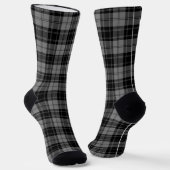 Douglas tartan zwarte grijze vlecht sokken (Gebogen)