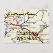 Douglas Wyoming Map Briefkaart (Voorkant)