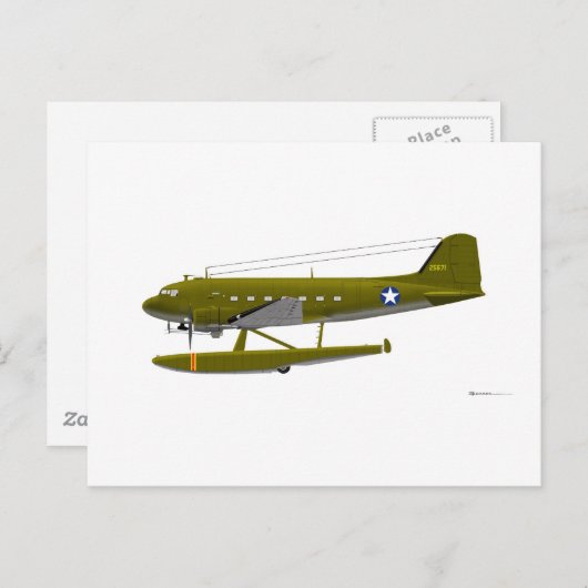 Douglas XC-47 Briefkaart (Voorkant / Achterkant)
