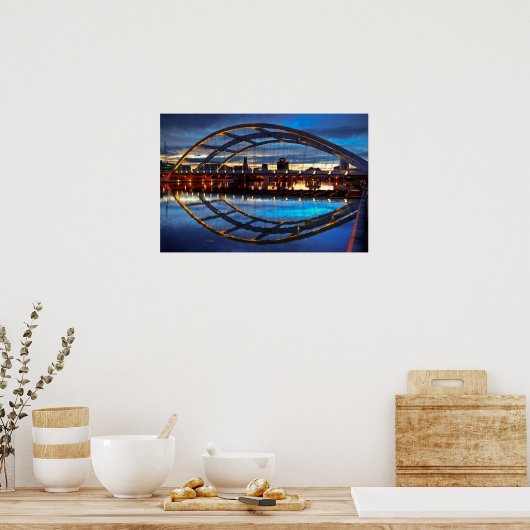 Douglass-Anthony Bridge in Dusk Poster (Keuken)