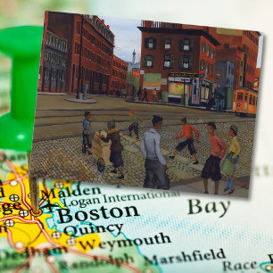 Douglass Square Boston 1936 stadskunst Briefkaart