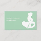 Doula Beauful Pregnancy Silhouette Green Visitekaartje (Voorkant)