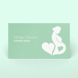 Doula Beauful Pregnancy Silhouette Green Visitekaartje