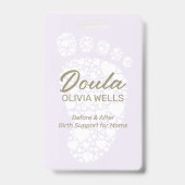 Doula Bevalling | Postpartum Coach Baby Voet Badge (Achterkant)