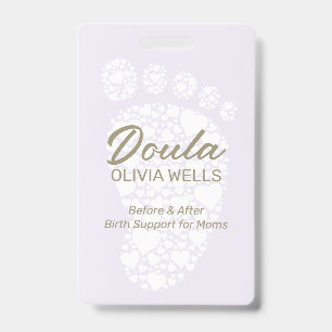 Doula Bevalling Postpartum Coach Baby Voet Badge