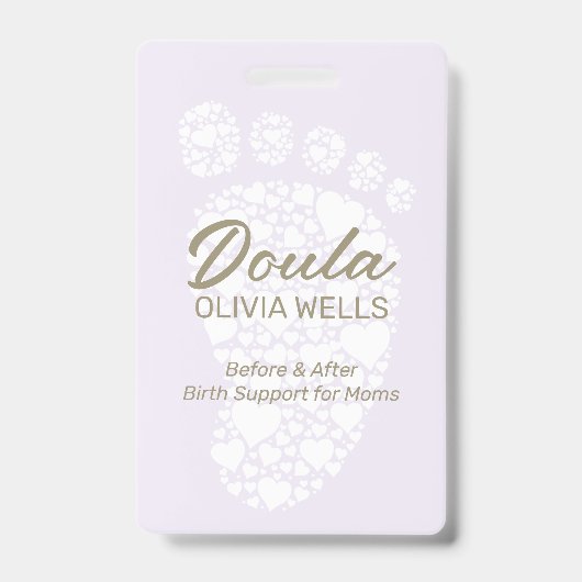 Doula Bevalling | Postpartum Coach Baby Voet Badge (Voorzijde)