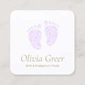 Doula Birth Coach Postnatal Nurse Baby Feet Vierkante Visitekaartje (Voorkant)