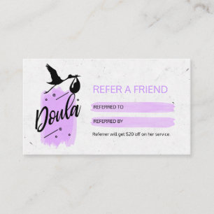 Doula Birth Coach REFER A FRIEND Visitekaartje