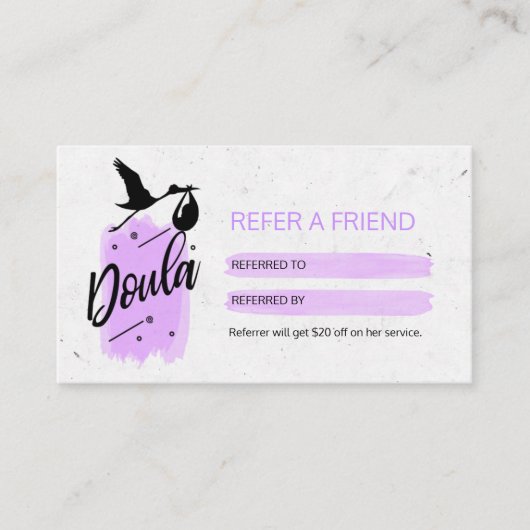 Doula Birth Coach REFER A FRIEND Visitekaartje (Voorkant)