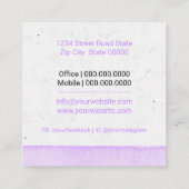 Doula Birth Coach Vierkante Visitekaartje (Achterkant)