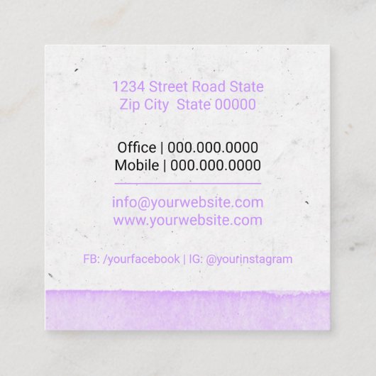 Doula Birth Coach Vierkante Visitekaartje (Achterkant)