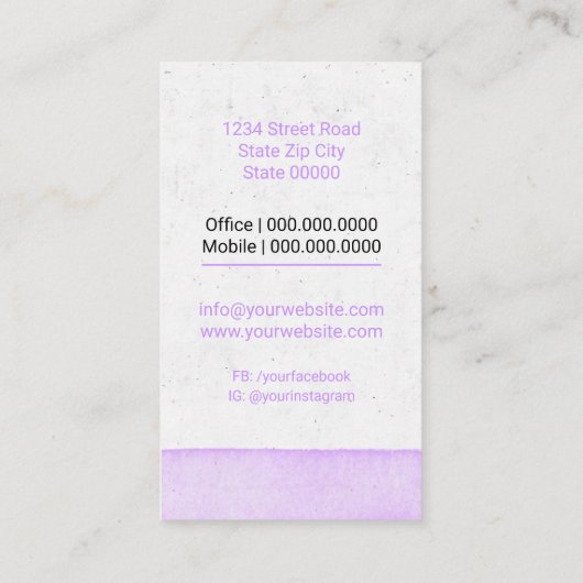 Doula Birth Coach Visitekaartje (Achterkant)