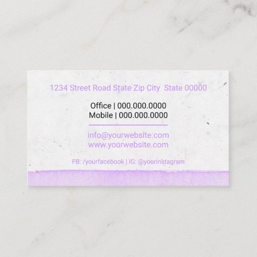 Doula Birth Coach Visitekaartje (Achterkant)