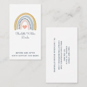 Doula Birth Coach Waterverf Rainbow Visitekaartje (Voorkant / Achterkant)