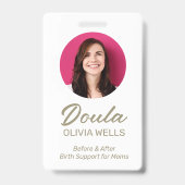 Doula Birthing | Postpartum Coach-foto Badge (Achterkant)