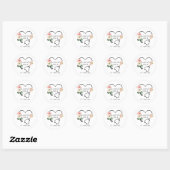 Doula Bloemige Stethoscoop Ronde Sticker (Vel)
