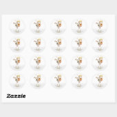 Doula Diensten Monogram Waterverf Floral Ronde Sticker (Vel)