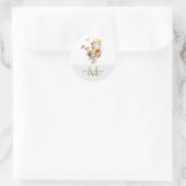Doula Diensten Monogram Waterverf Floral Ronde Sticker (Tas)