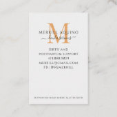 Doula Diensten Monogram Waterverf Floral Visitekaartje (Achterkant)