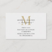 Doula Diensten Monogram Waterverf Wildbloemen Visitekaartje (Achterkant)