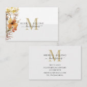 Doula Diensten Monogram Waterverf Wildbloemen Visitekaartje (Voorkant / Achterkant)