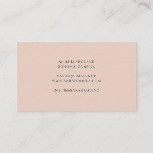 Doula Floral Pattern Visitekaartje (Achterkant)